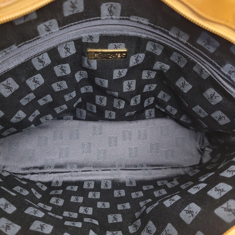 Yves Saint Laurent Cassandra YSL Monogram Tote Bag In Black and Tan - Picture 12 of 16
